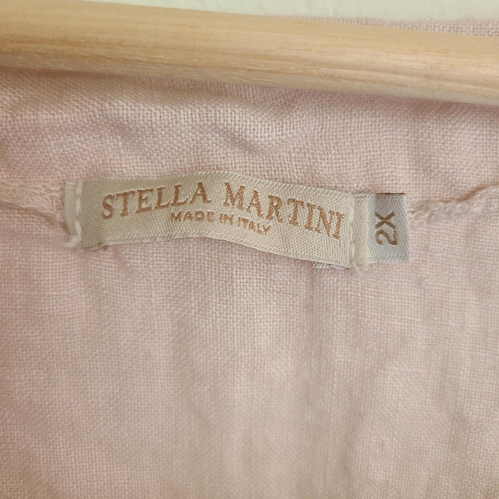 Stella Martini 2X Blush Pink Lace Hem Blouse - Picture 2 of 8